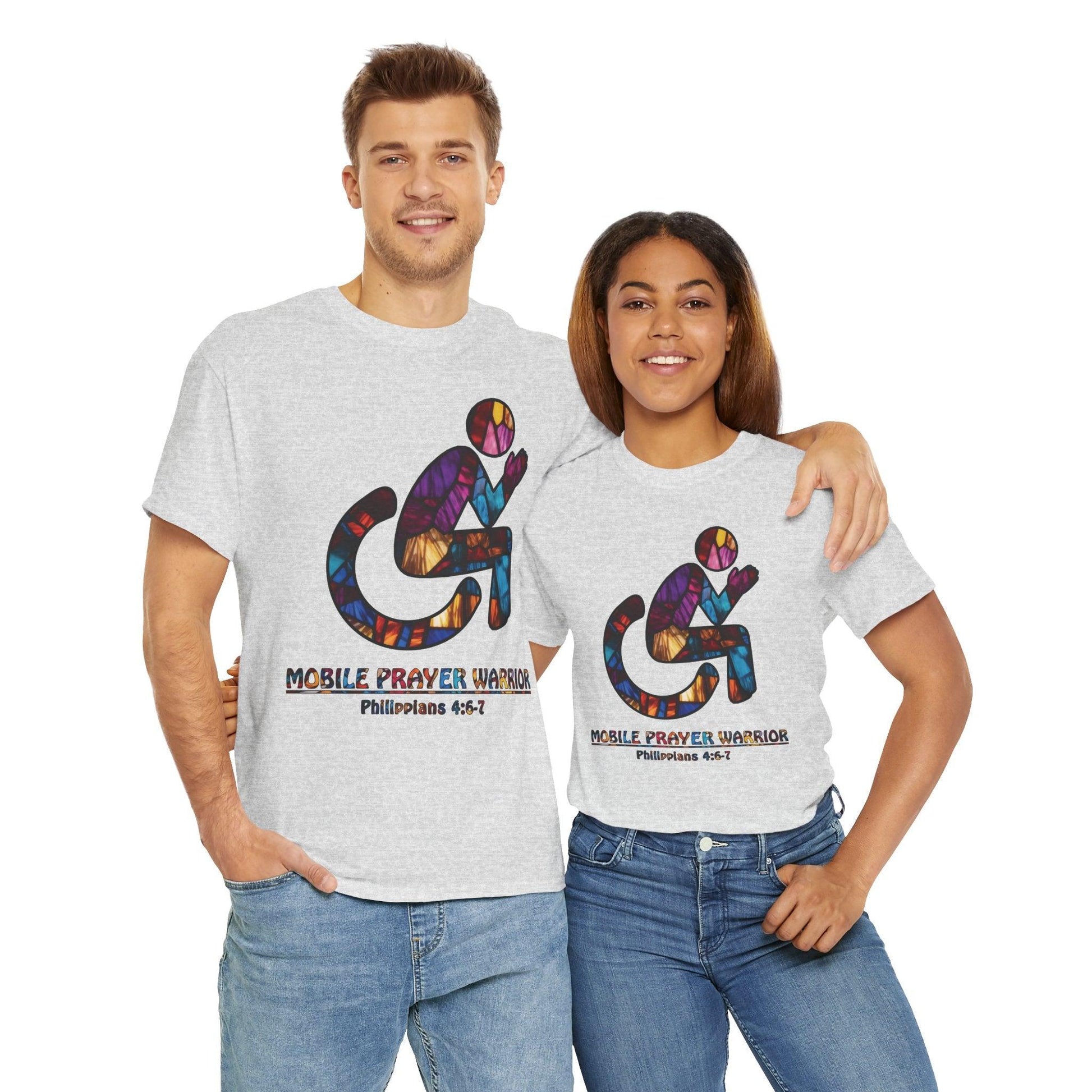 Christian Unisex Tee - Mobile Prayer Warrior Wheelchair Philippians 4:5-7 Tee - Motor Girl Boutique