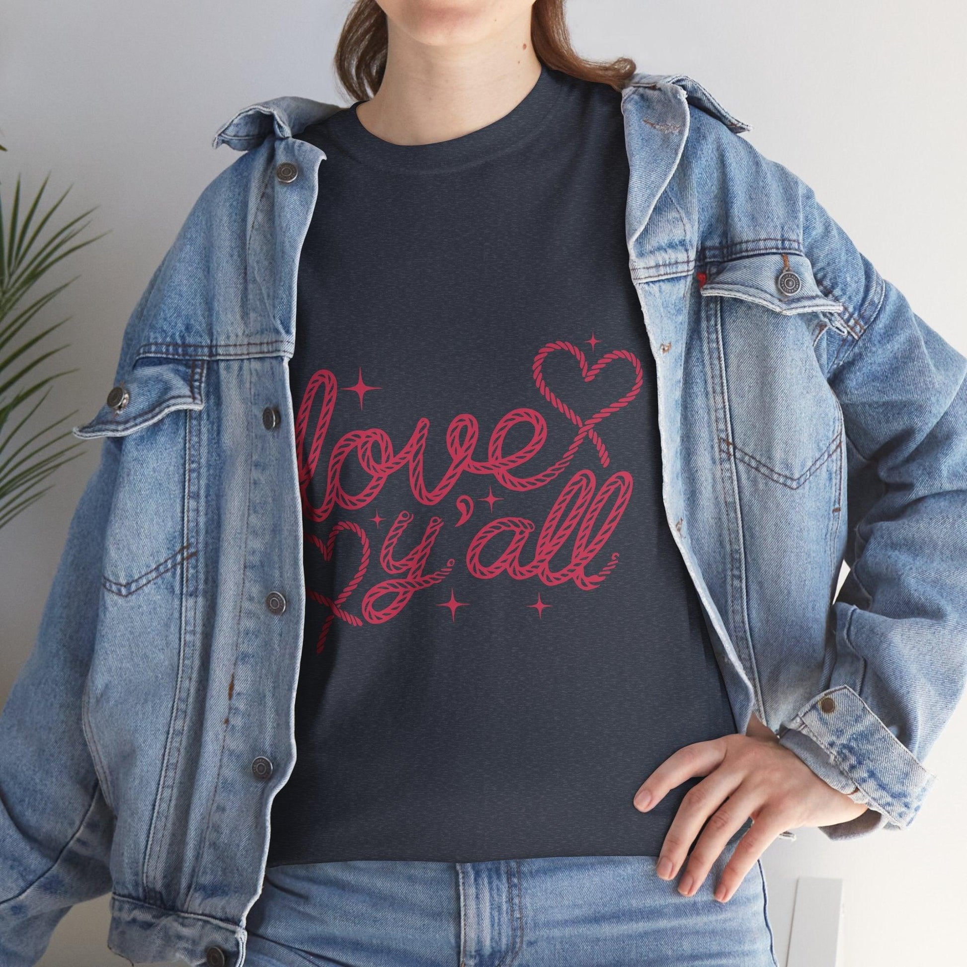 Unisex Tee - Love Ya'll Western Rope lettering - Motor Girl Boutique