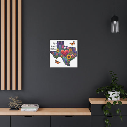 Deep in the Heart of Wildflowers – Square Canvas Wall Art