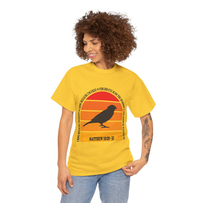 His Eye is On the Sparrow Color Band Unisex Tee