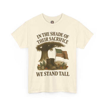 In the Shade of Their Sacrifice – Patriotic Memorial Tribute T-Shirt (Gildan 5000)