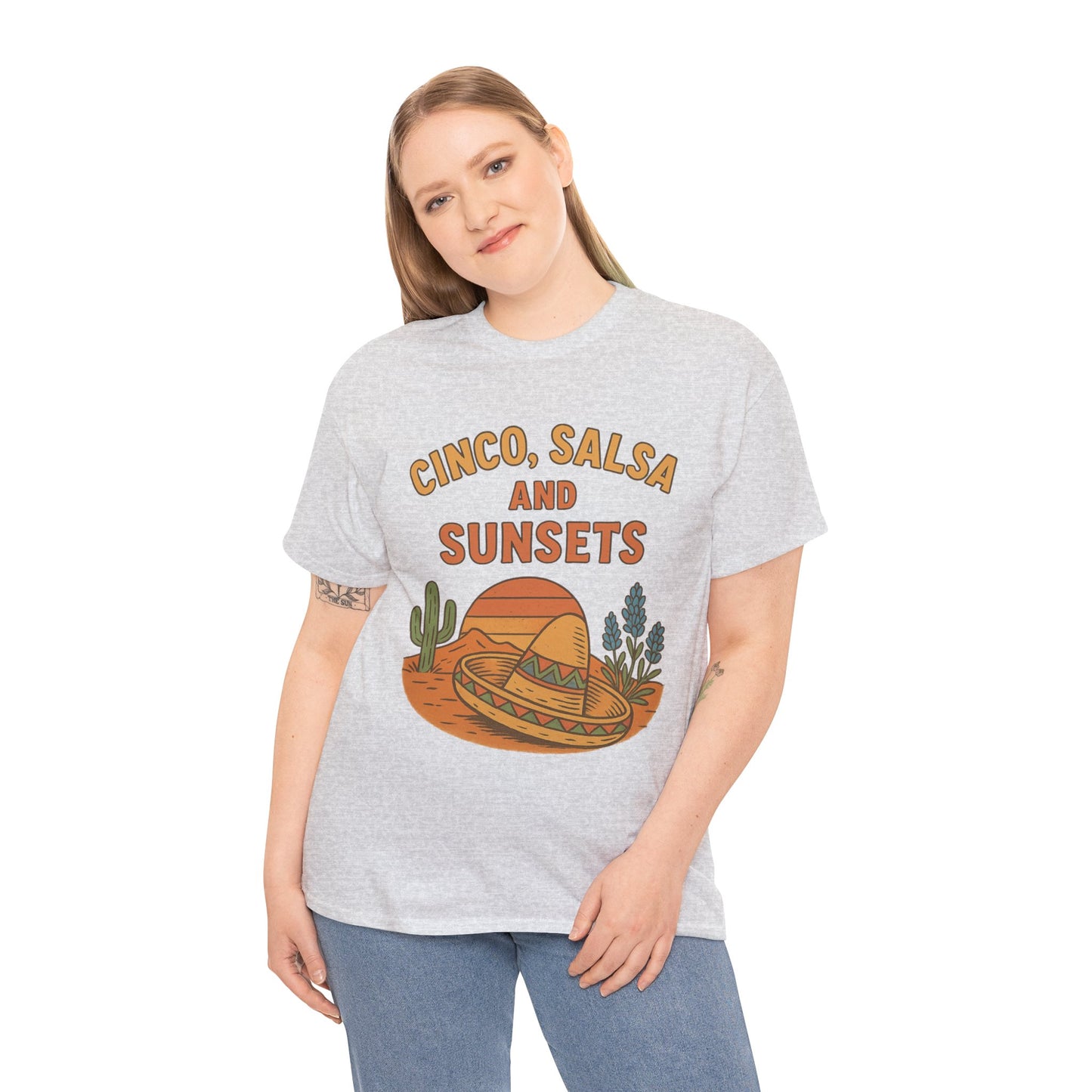 Cinco, Salsa & Sunsets Vintage Desert - Gildan 5000 Tee