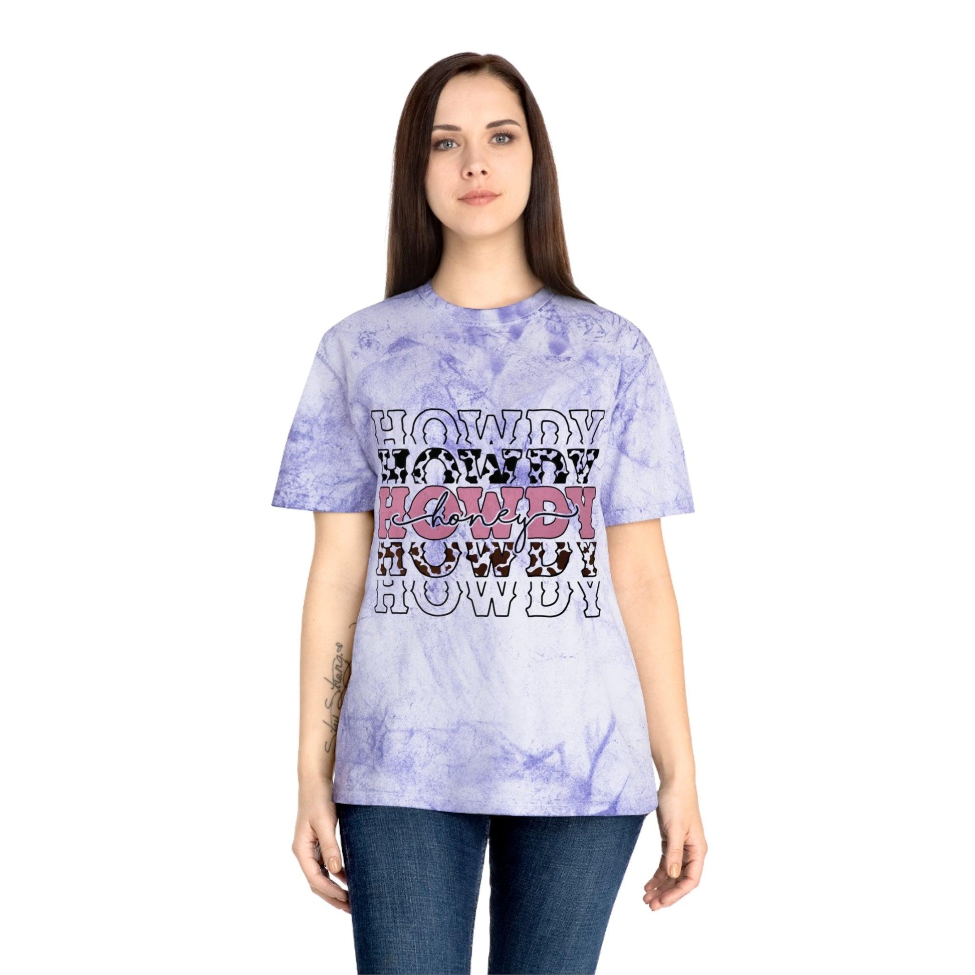 Color Blast T-Shirt - Howdy Honey Western Design - Motor Girl Boutique