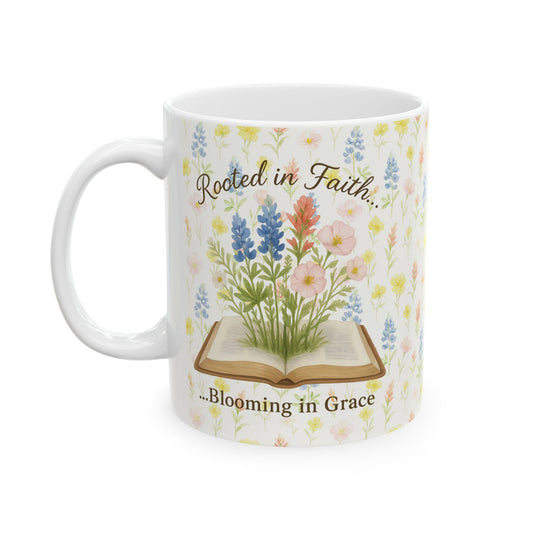 ☕ Rooted in Faith Mug – Blooming with Grace and Gratitude