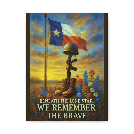 Beneath the Lone Star – Texas Patriotic Canvas Wall Art