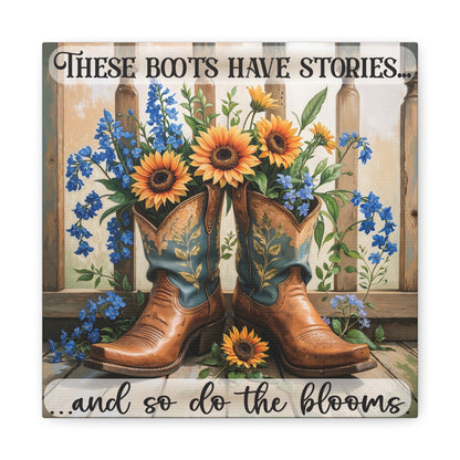 These Boots Have Stories – Premium Square Canvas Wall Art