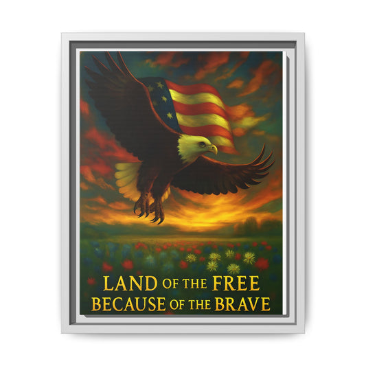 Land of the Free – Framed Patriotic Canvas Wall Art