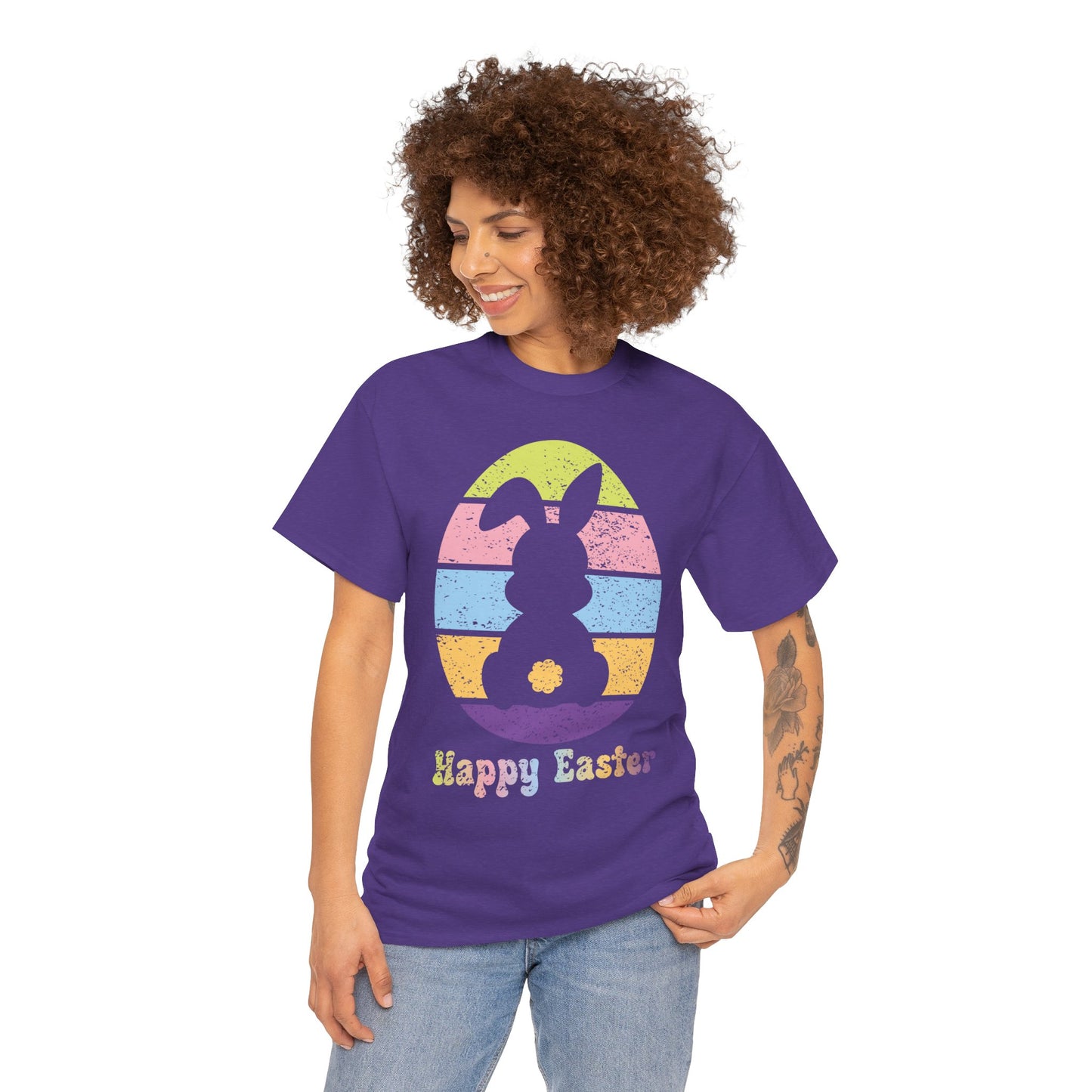 Retro Grunge Happy Easter Bunny T-Shirt – Vintage Vibes, Easter Style
