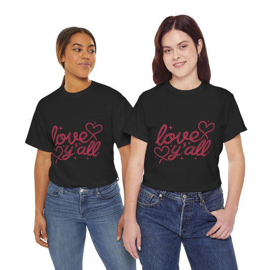 Unisex Tee - Love Ya'll Western Rope lettering - Motor Girl Boutique