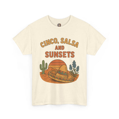 Cinco, Salsa & Sunsets Vintage Desert - Gildan 5000 Tee