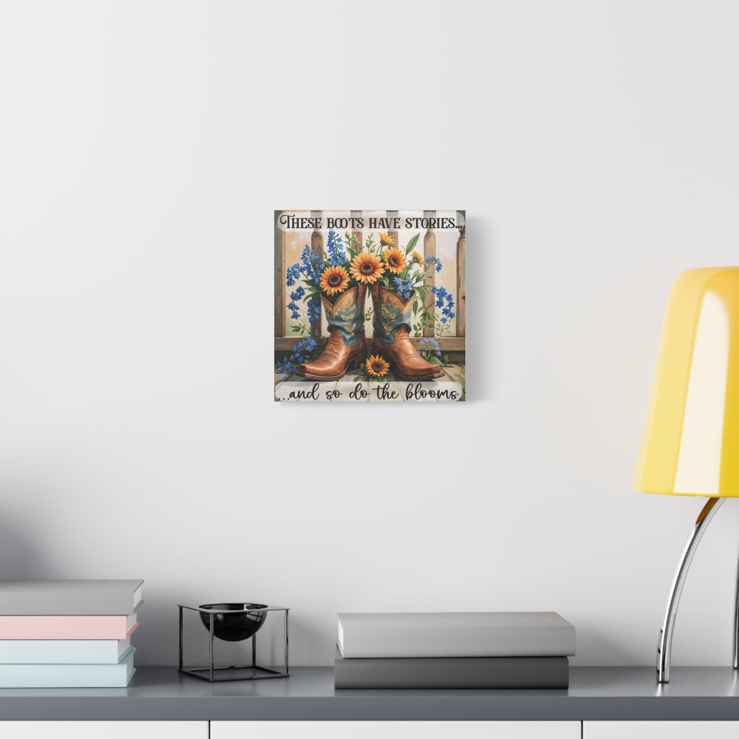These Boots Have Stories – Premium Square Canvas Wall Art
