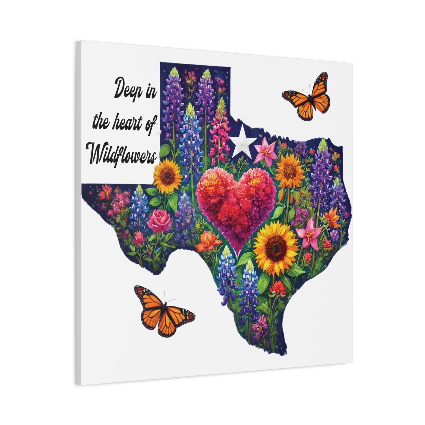 Deep in the Heart of Wildflowers – Square Canvas Wall Art