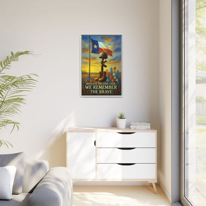 Beneath the Lone Star – Framed Texas Tribute Canvas Art