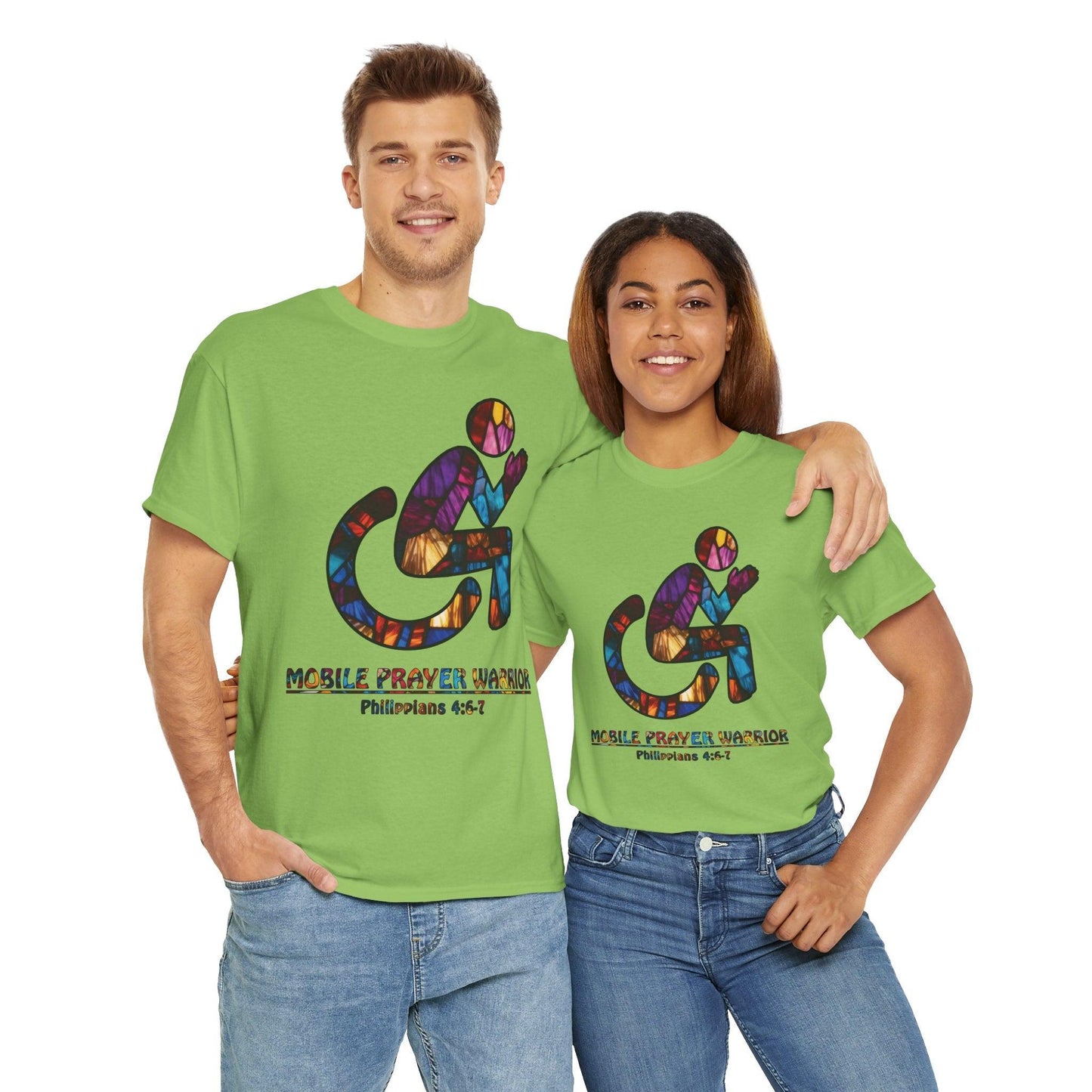 Christian Unisex Tee - Mobile Prayer Warrior Wheelchair Philippians 4:5-7 Tee - Motor Girl Boutique