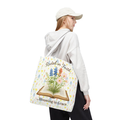 Rooted in Faith Tote Bag - Blooming in Grace Floral Design