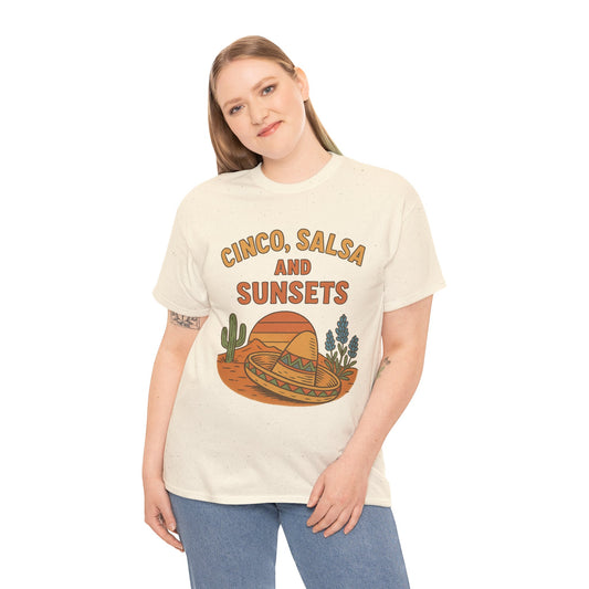 Cinco, Salsa & Sunsets Vintage Desert - Gildan 5000 Tee