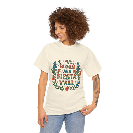 Bloom and Fiesta, Y’all Retro Floral-Gildan Tee