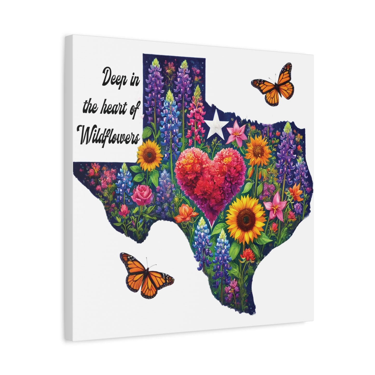 Deep in the Heart of Wildflowers – Square Canvas Wall Art