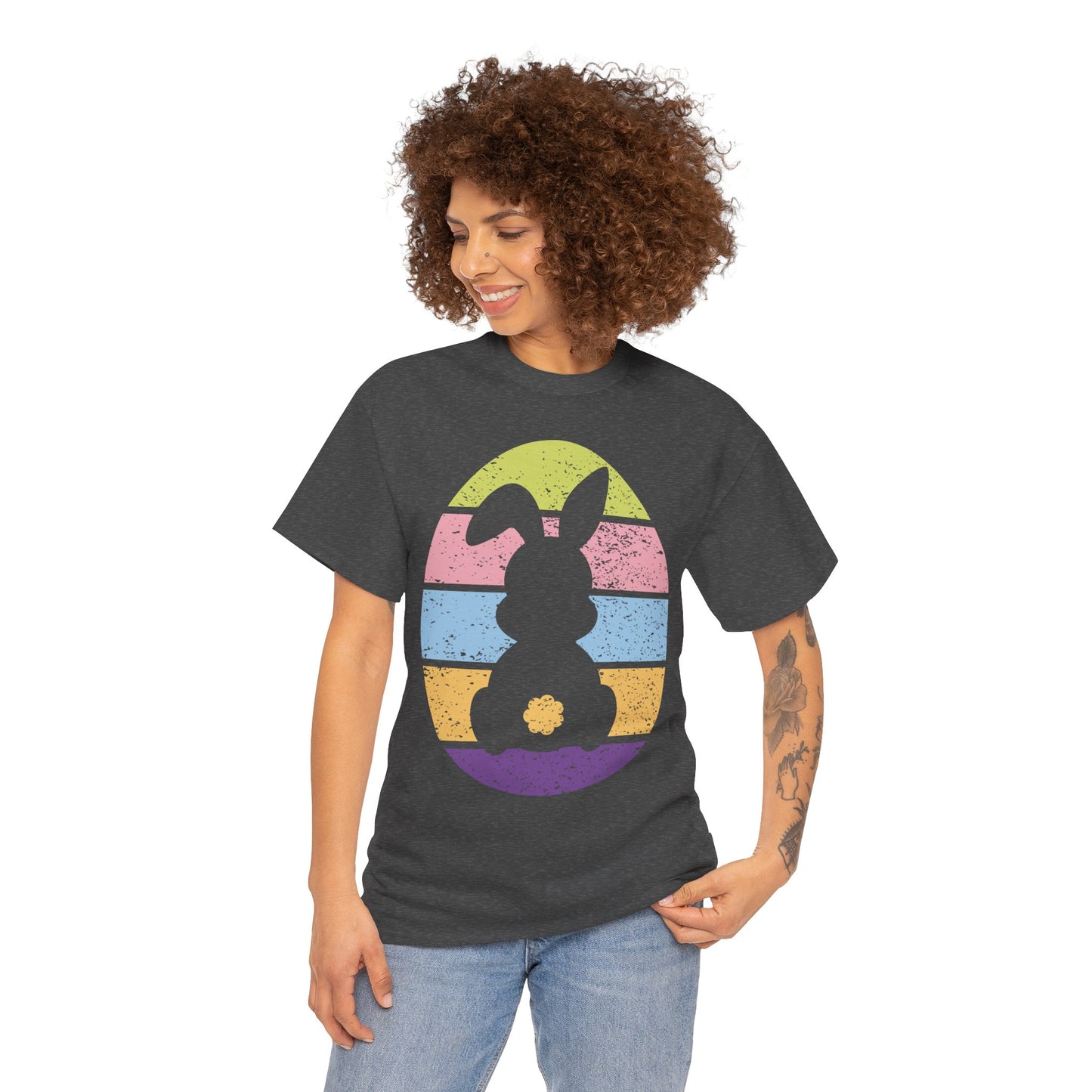 Color Band Grunge Bunny T-Shirt – Easter with an Edge