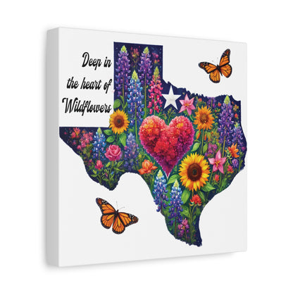 Deep in the Heart of Wildflowers – Square Canvas Wall Art