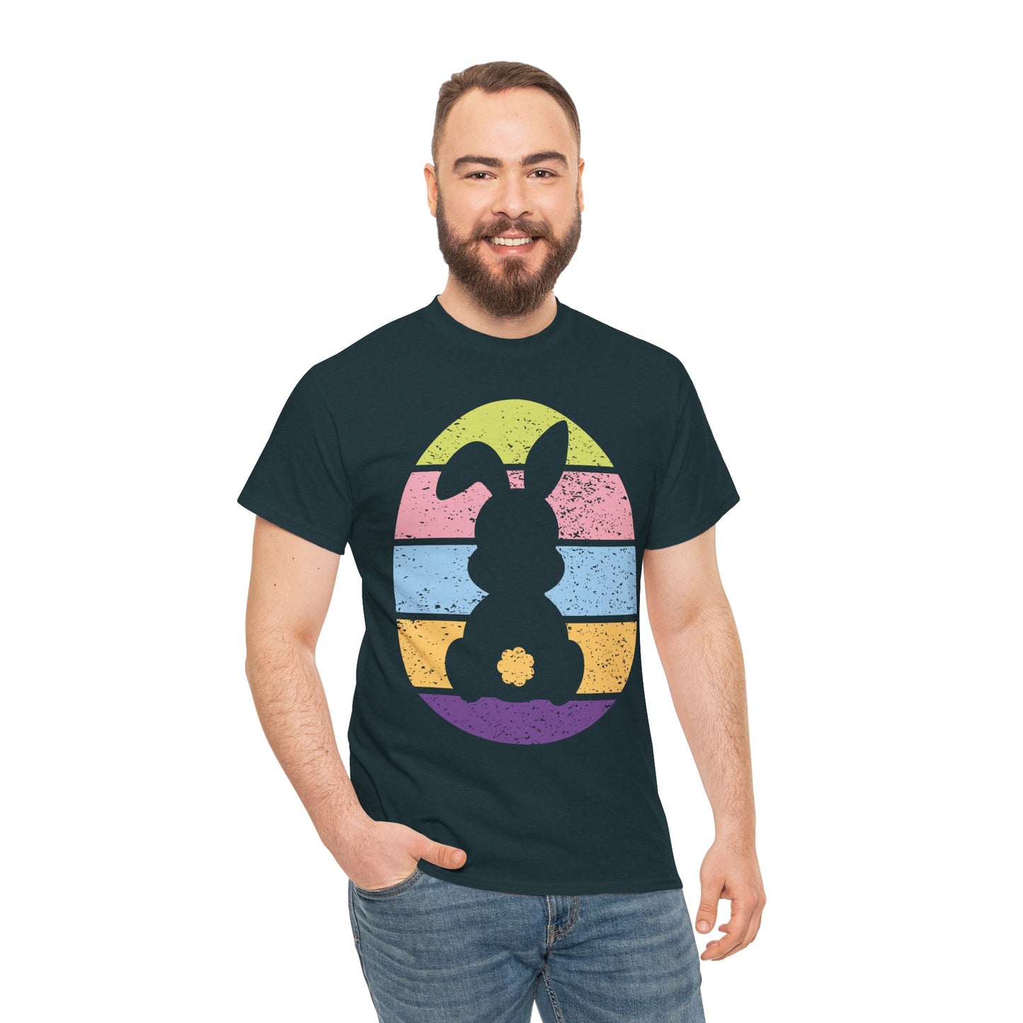 Color Band Grunge Bunny T-Shirt – Easter with an Edge