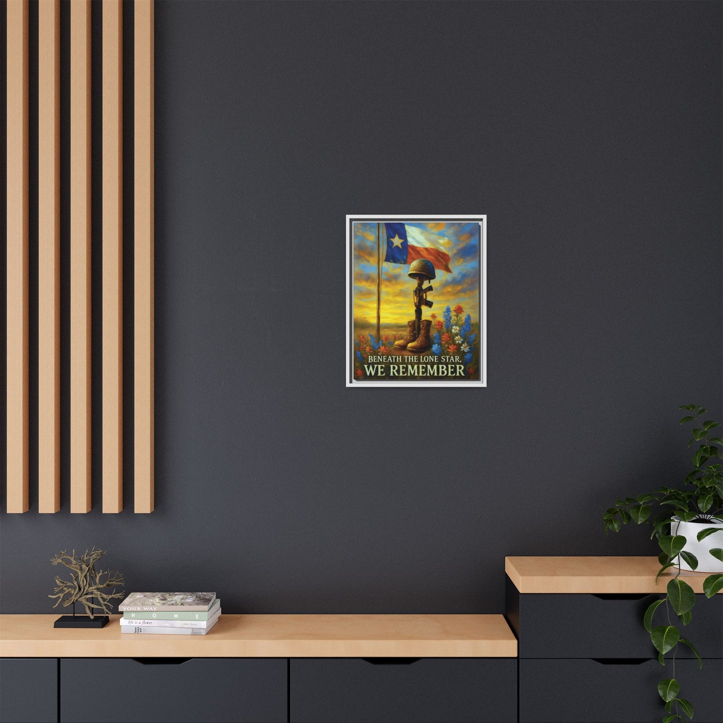 Beneath the Lone Star – Framed Texas Tribute Canvas Art
