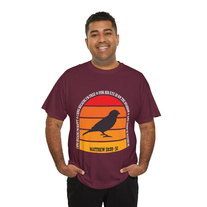 His Eye is On the Sparrow Color Band Unisex Tee