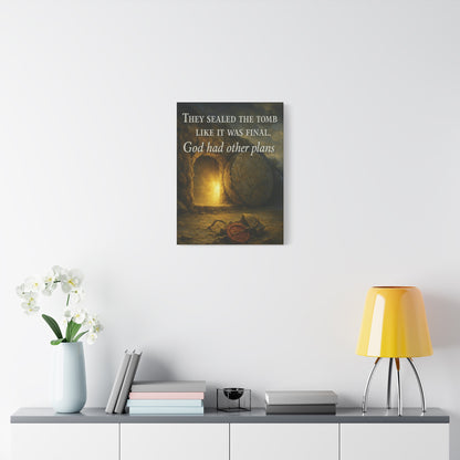 "God Had Other Plans" – Resurrection Canvas Wall Art