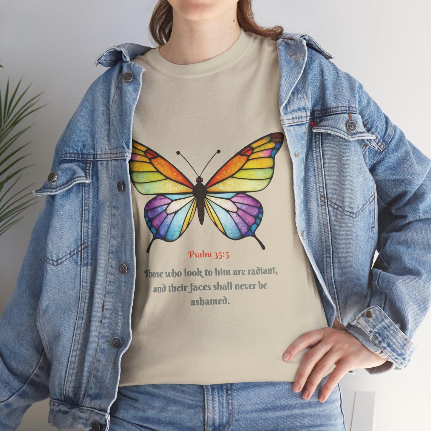 Psalm 35:5 Stained-Glass Butterfly Christian Tee - Motor Girl Boutique