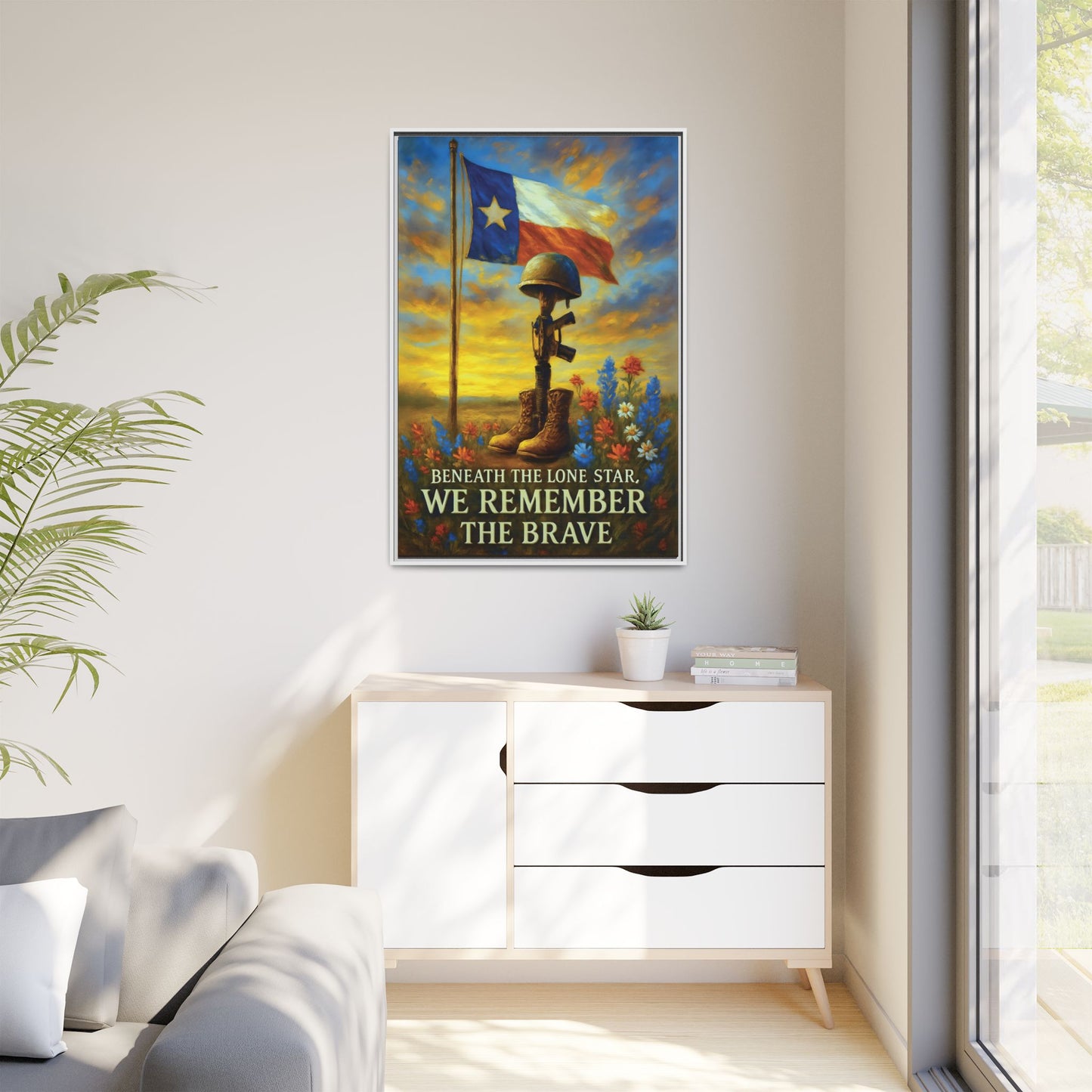 Beneath the Lone Star – Framed Texas Tribute Canvas Art