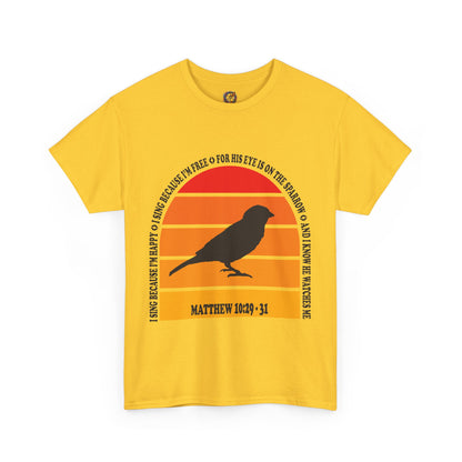 His Eye is On the Sparrow Color Band Unisex Tee