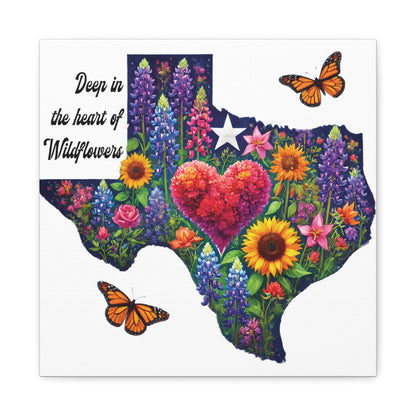 Deep in the Heart of Wildflowers – Square Canvas Wall Art