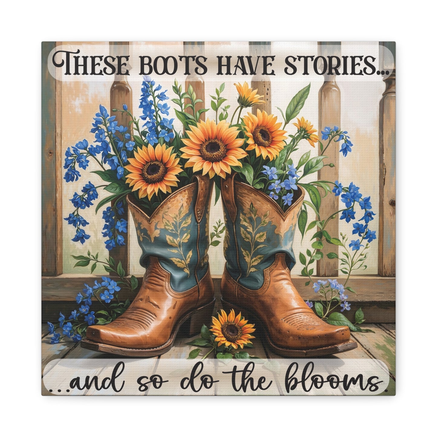 These Boots Have Stories – Premium Square Canvas Wall Art
