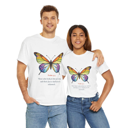 Psalm 35:5 Stained-Glass Butterfly Christian Tee - Motor Girl Boutique