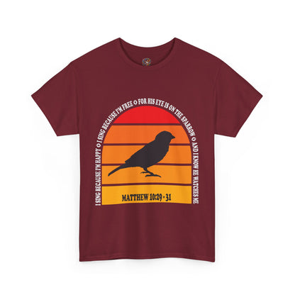 His Eye is On the Sparrow Color Band Unisex Tee