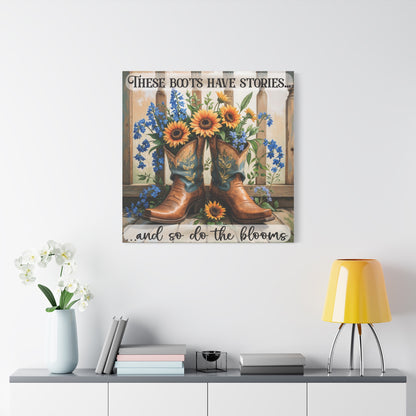 These Boots Have Stories – Premium Square Canvas Wall Art