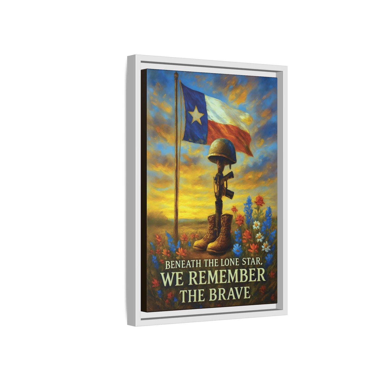 Beneath the Lone Star – Framed Texas Tribute Canvas Art