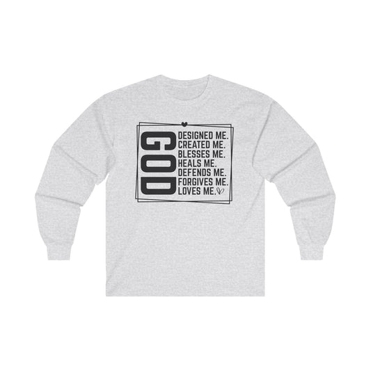 God Designed Me Long Sleeve Tee - Motor Girl Boutique