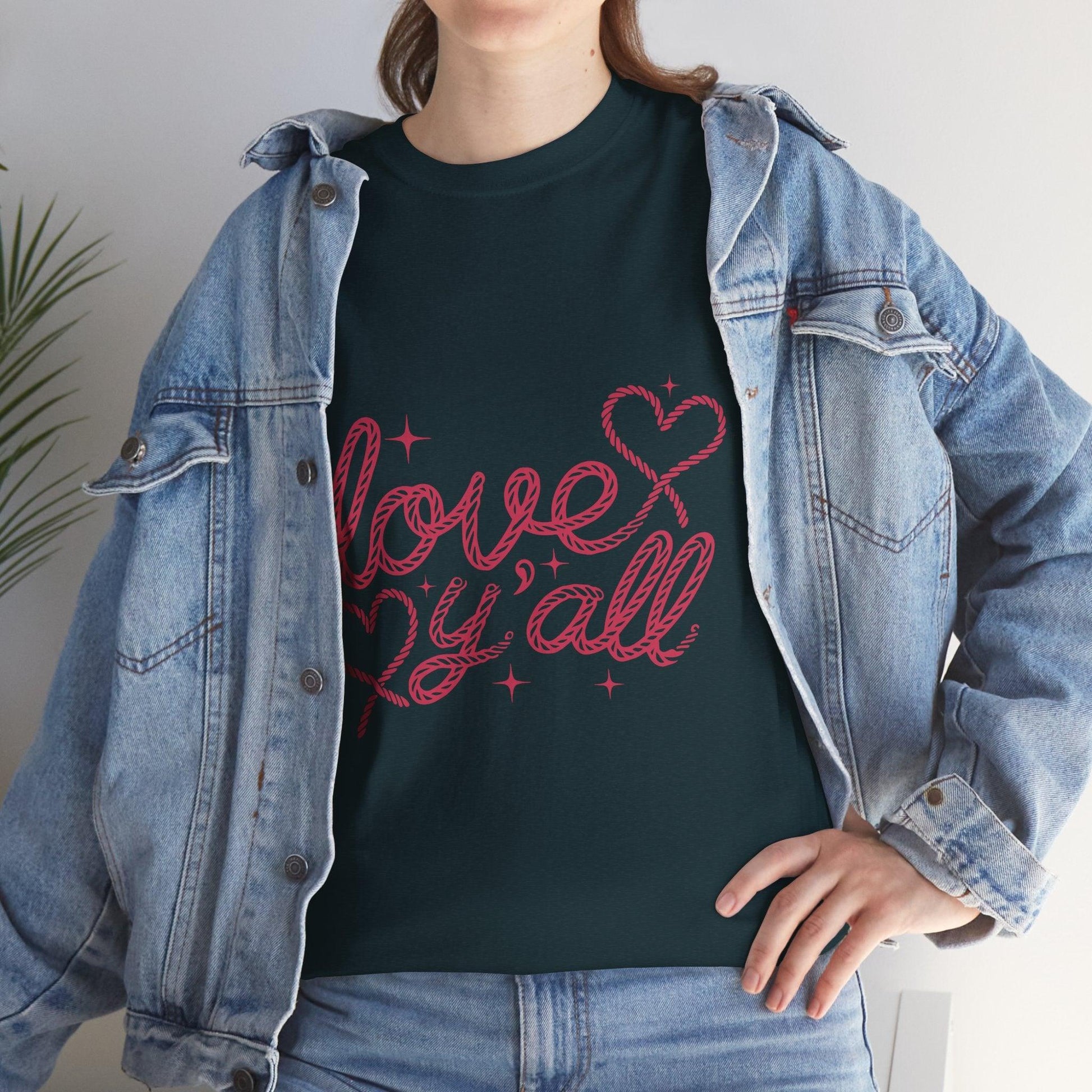 Unisex Tee - Love Ya'll Western Rope lettering - Motor Girl Boutique