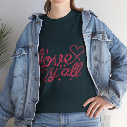 Unisex Tee - Love Ya'll Western Rope lettering - Motor Girl Boutique