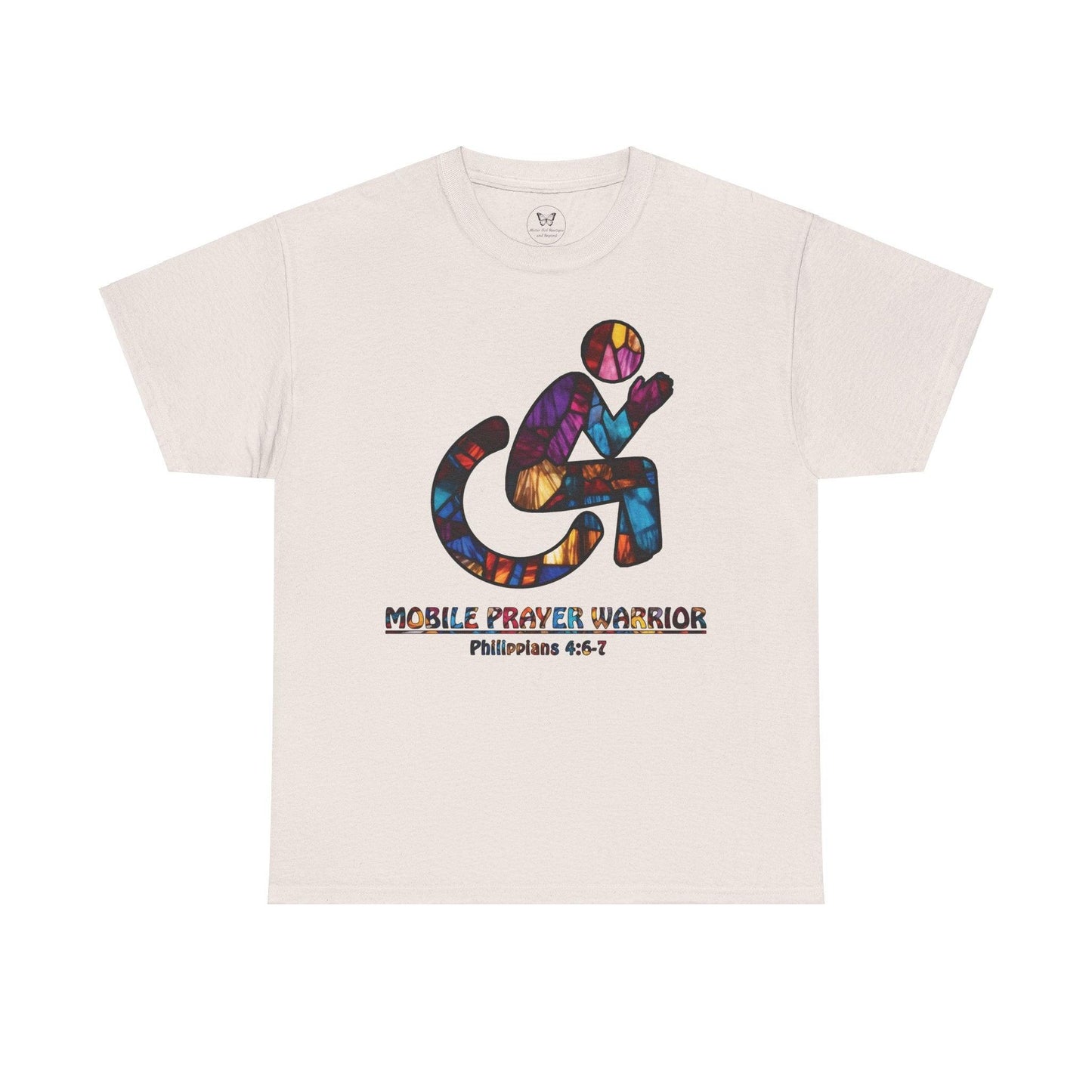 Christian Unisex Tee - Mobile Prayer Warrior Wheelchair Philippians 4:5-7 Tee - Motor Girl Boutique