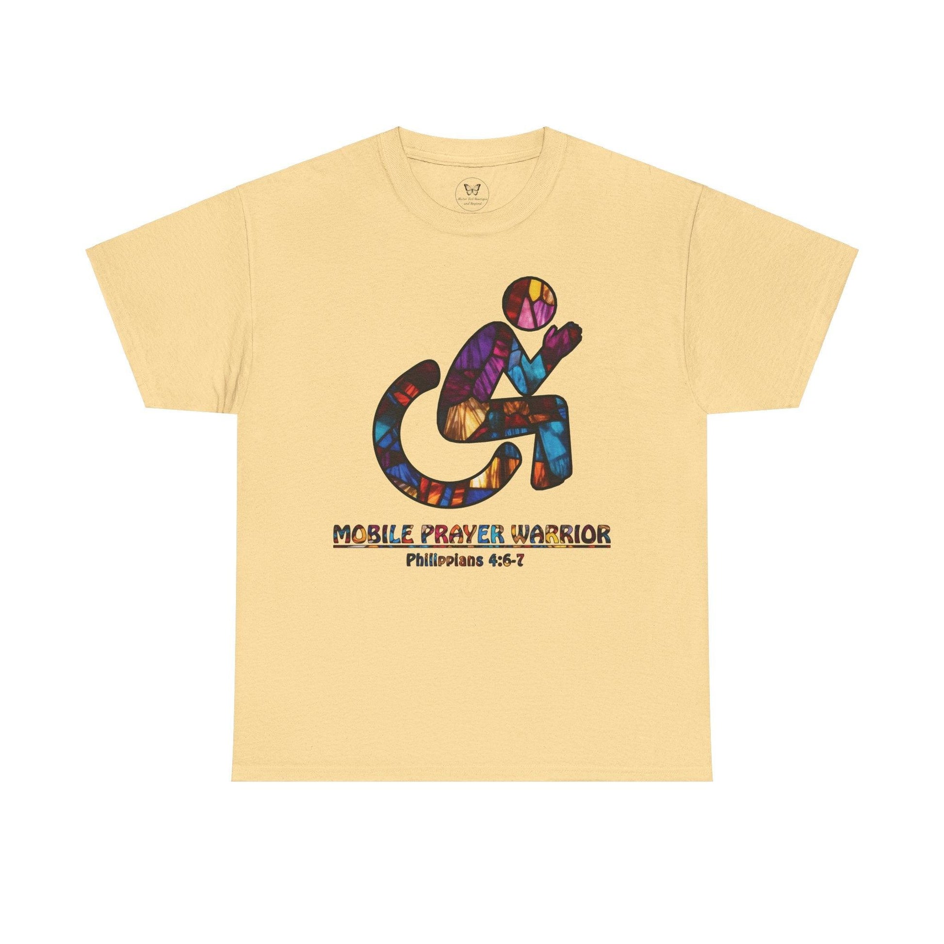 Christian Unisex Tee - Mobile Prayer Warrior Wheelchair Philippians 4:5-7 Tee - Motor Girl Boutique