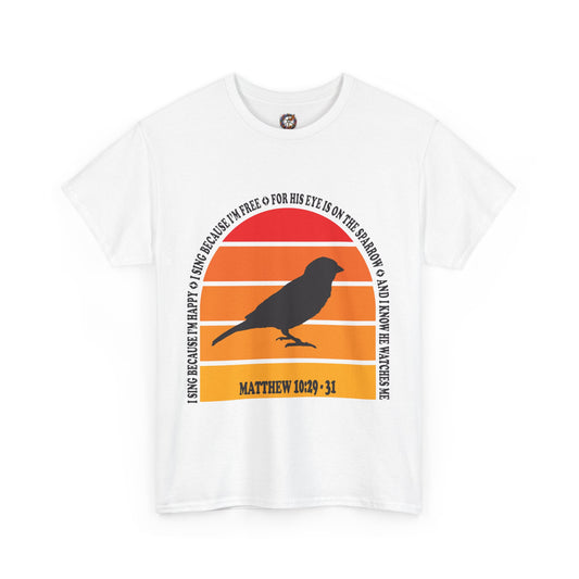 His Eye is On the Sparrow Color Band Unisex Tee