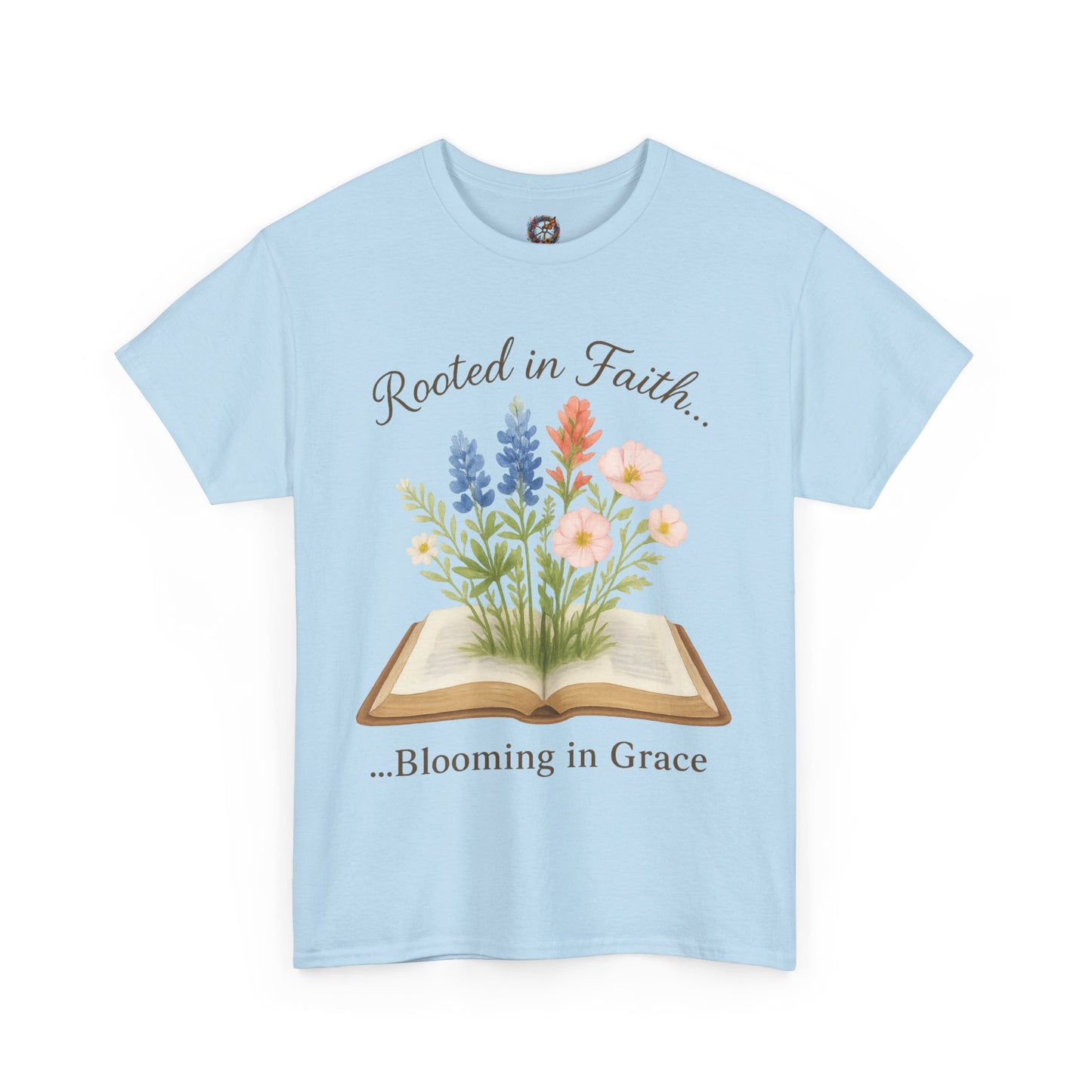 Rooted in Faith, Blooming in Grace – Gildan 5000 Christian T-Shirt