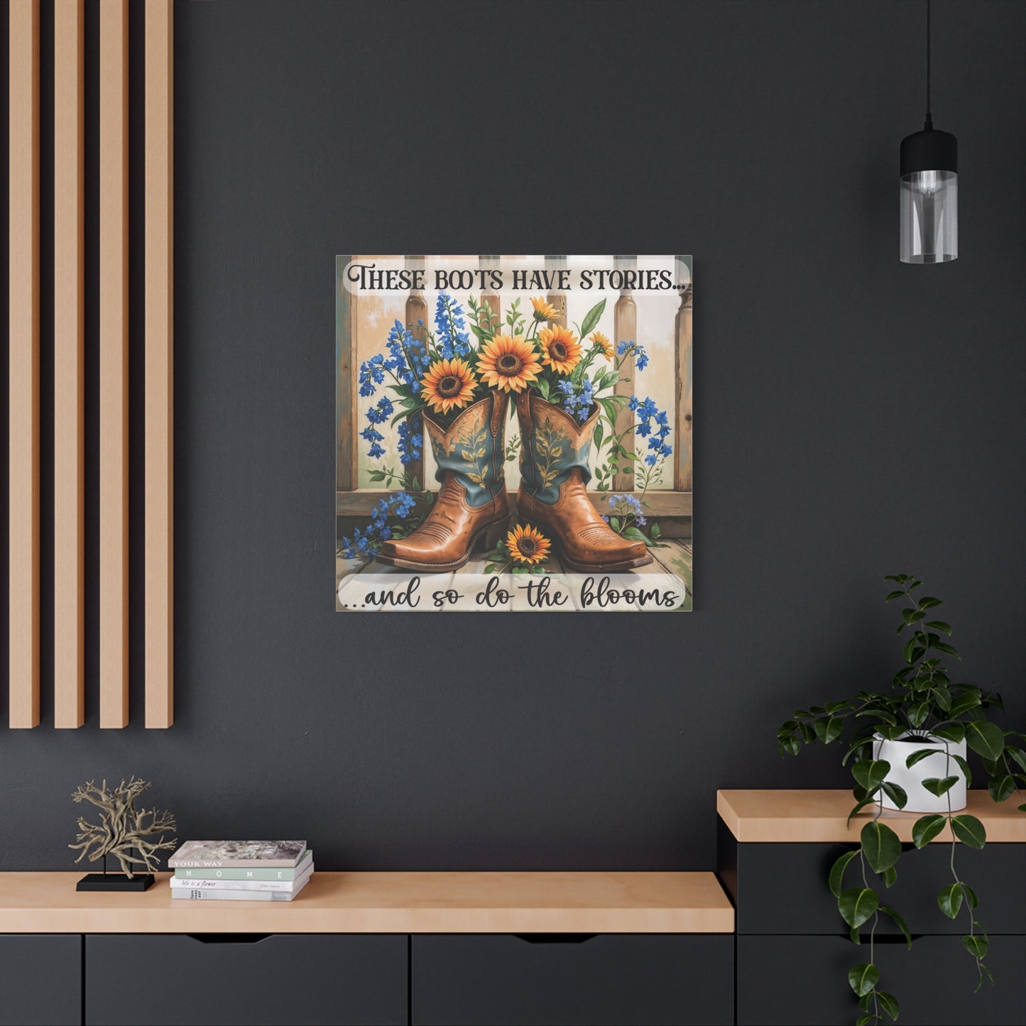 These Boots Have Stories – Premium Square Canvas Wall Art