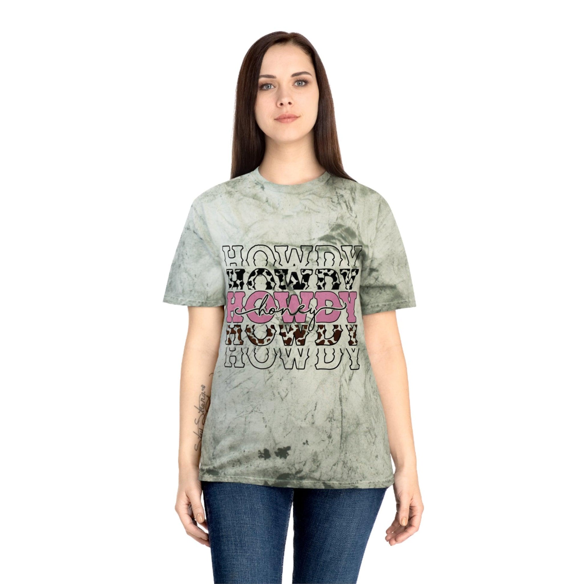 Color Blast T-Shirt - Howdy Honey Western Design - Motor Girl Boutique