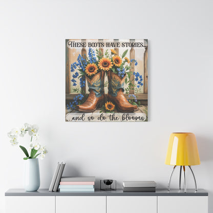 These Boots Have Stories – Premium Square Canvas Wall Art