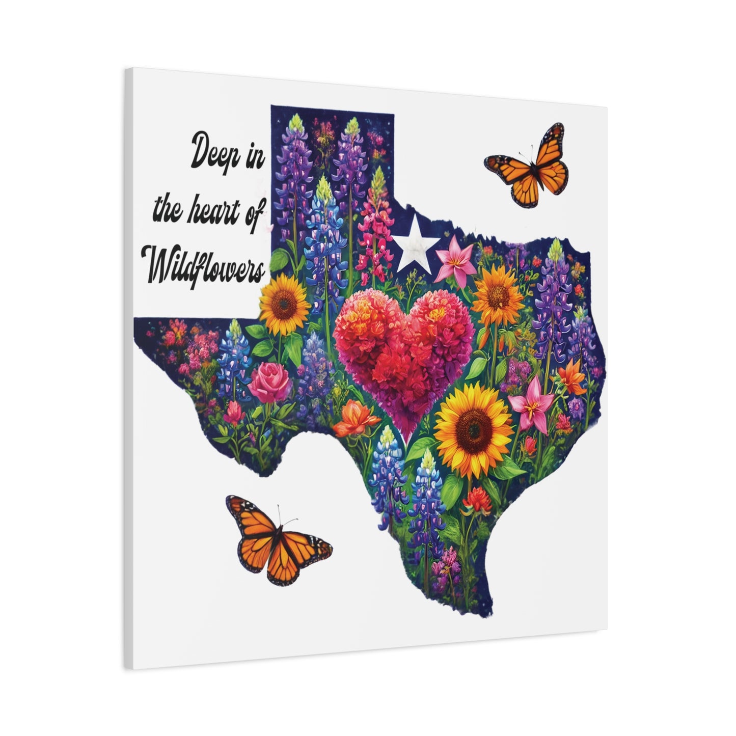 Deep in the Heart of Wildflowers – Square Canvas Wall Art