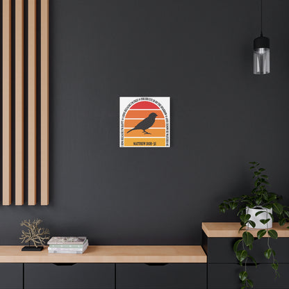 Inspirational Canvas Wall Art – "I Sing Because I'm Happy" with Sparrow