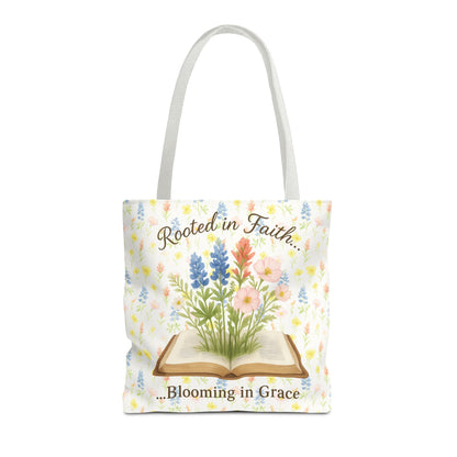 Rooted in Faith Tote Bag - Blooming in Grace Floral Design